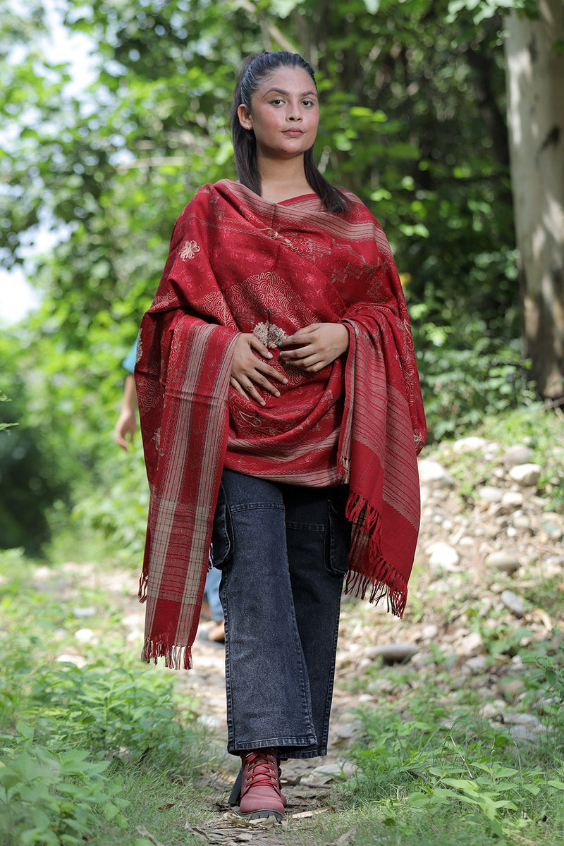 Red colour shawl