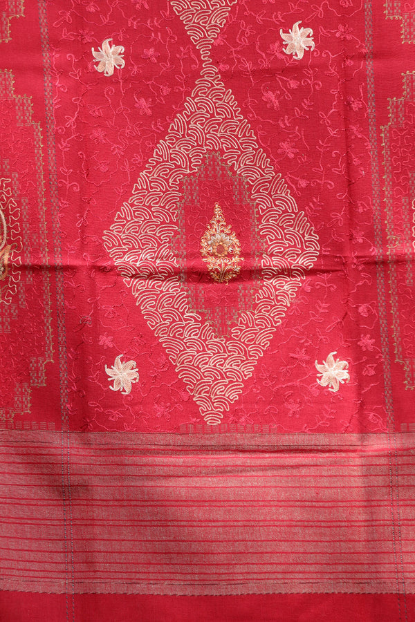 Red colour shawl - CraftKashmir