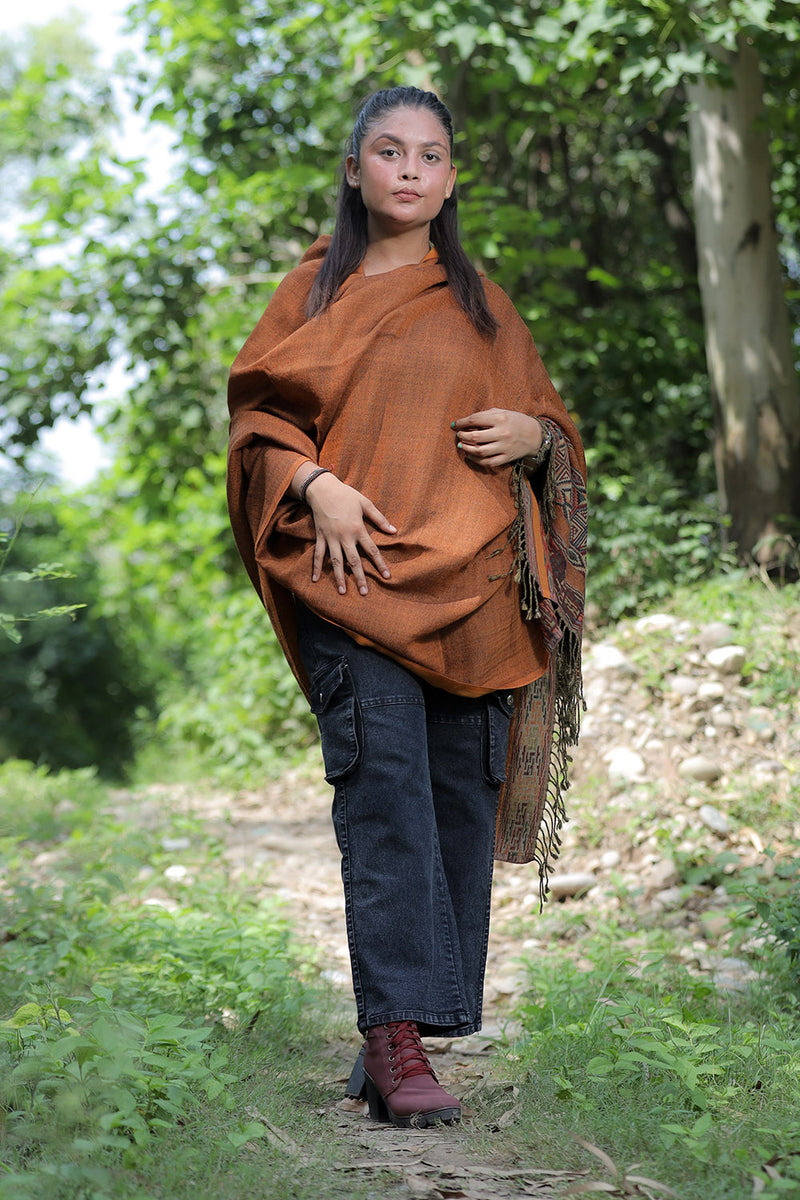 Rust colour shawl
