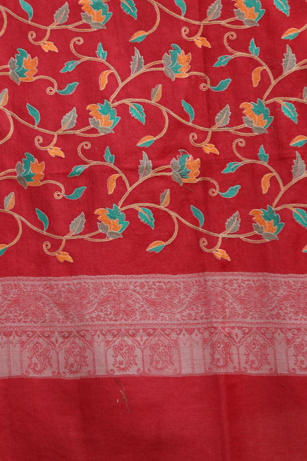 Red colour shawl - CraftKashmir