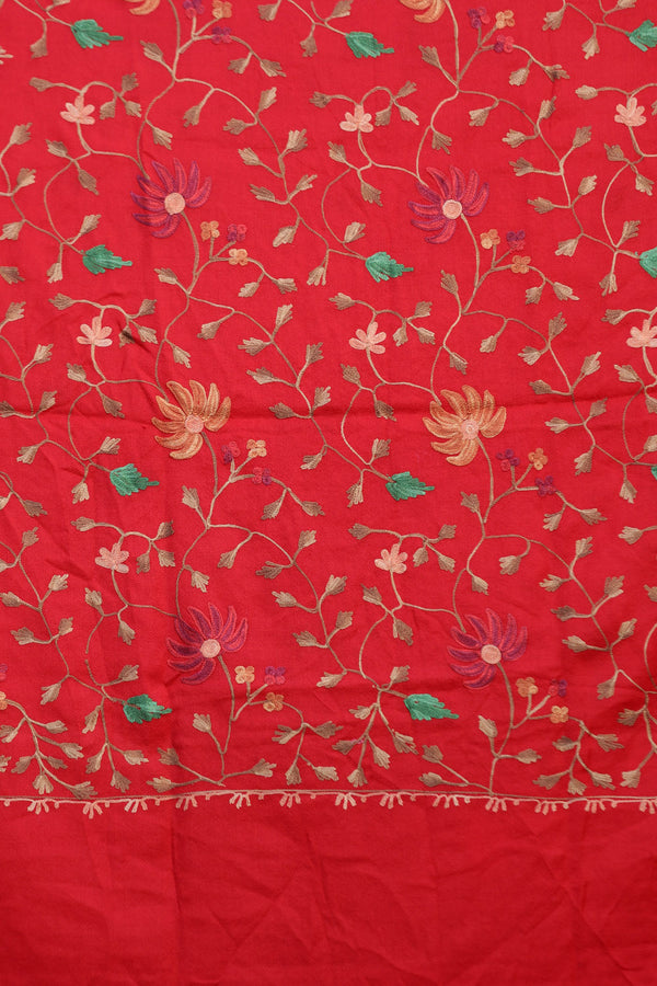 Red colour shawl - CraftKashmir