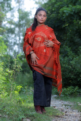 Red colour shawl - CraftKashmir