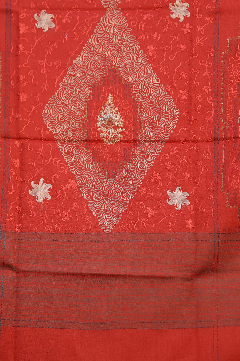 Red colour shawl - CraftKashmir