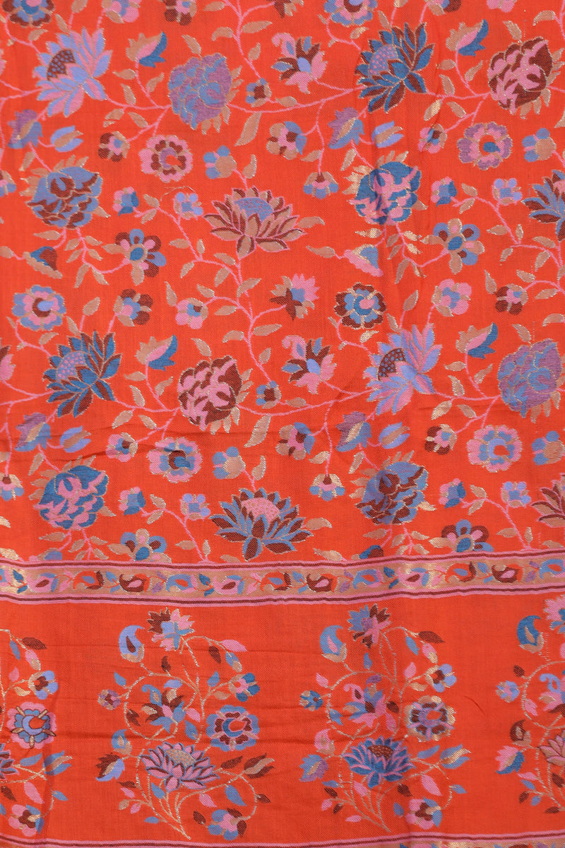 Orange colour shawl - CraftKashmir