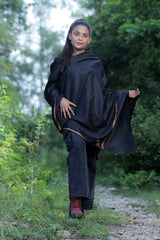 Black colour shawl - CraftKashmir