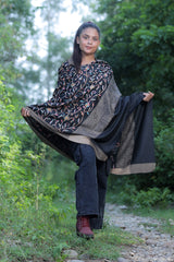 Black colour shawl - CraftKashmir