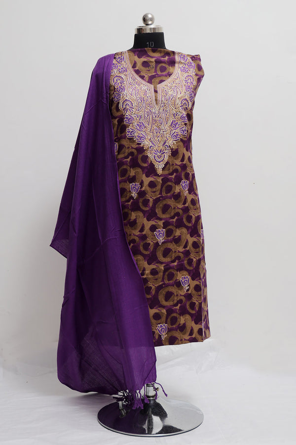 Purple colour salwar kameez - CraftKashmir