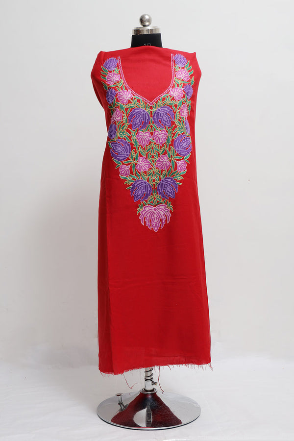 Red colour salwar kameez - CraftKashmir