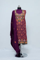 Wine colour salwar kameez
