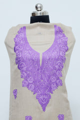 Beige colour salwar kameez - CraftKashmir