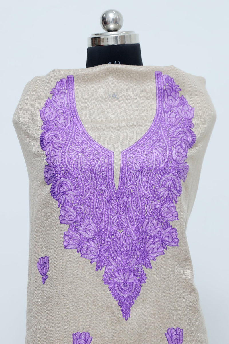 Beige colour salwar kameez - CraftKashmir