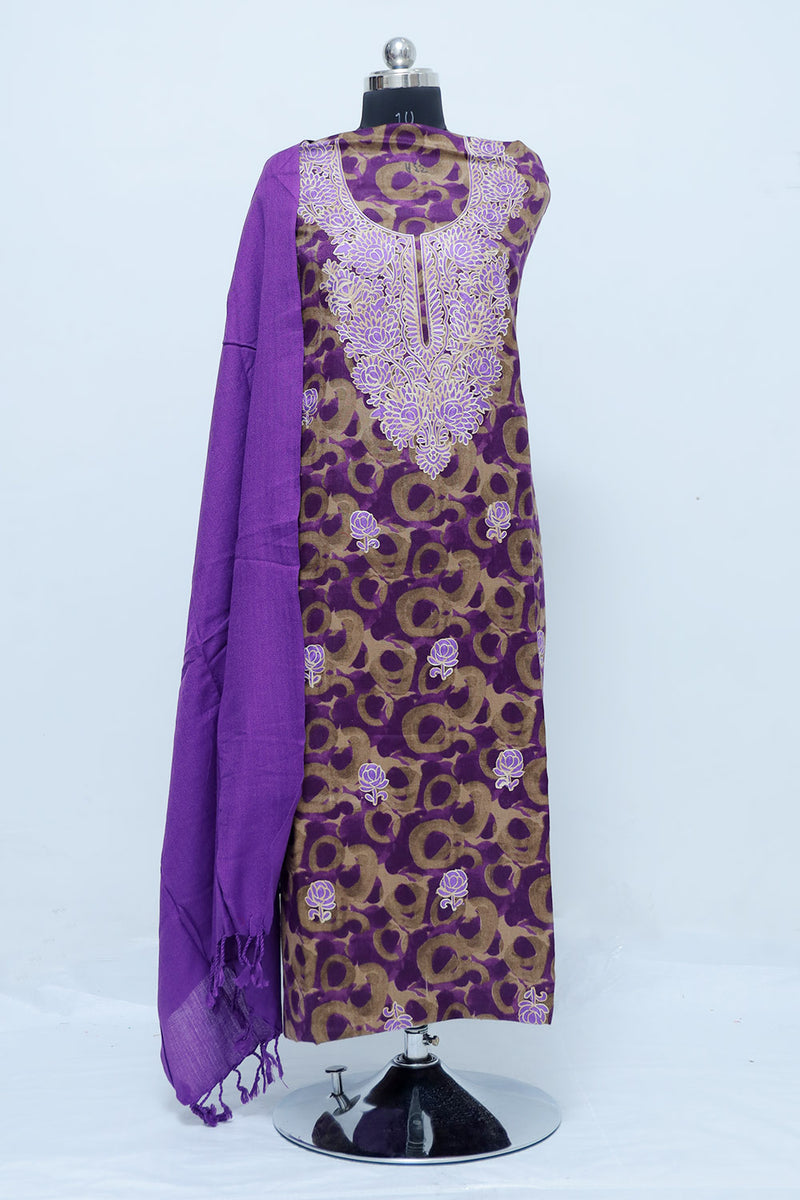 Purple colour salwar kameez - CraftKashmir