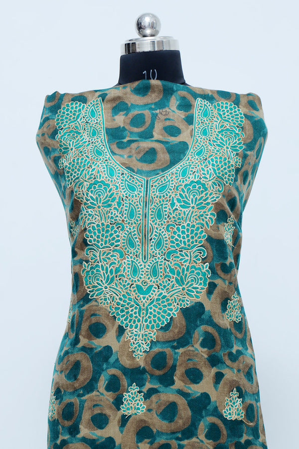 Green colour salwar kameez - CraftKashmir
