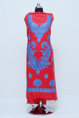 Red colour salwar kameez