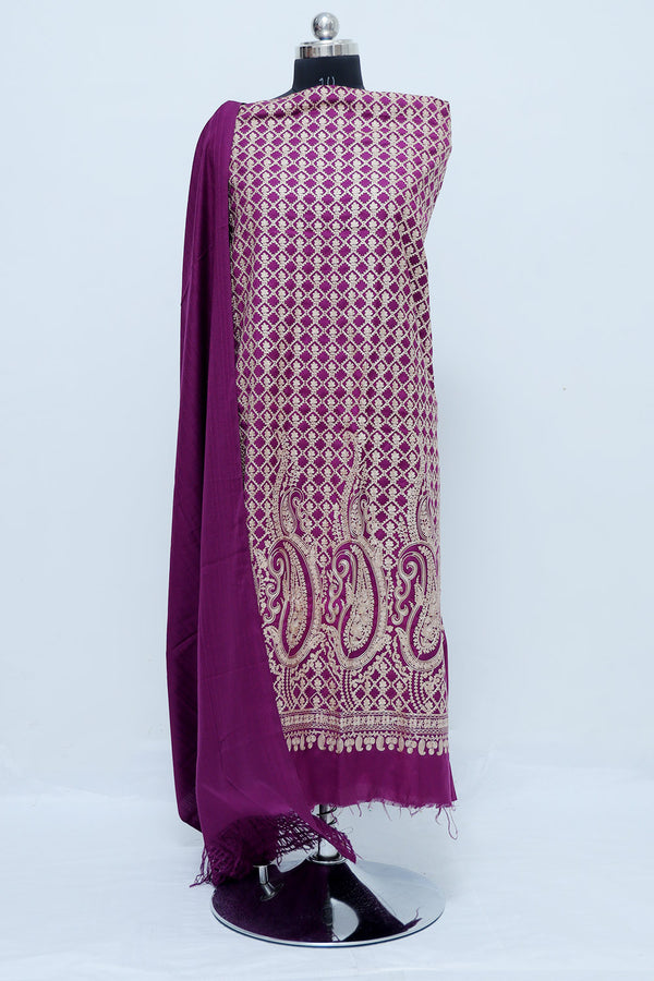 Wine colour salwar kameez - CraftKashmir