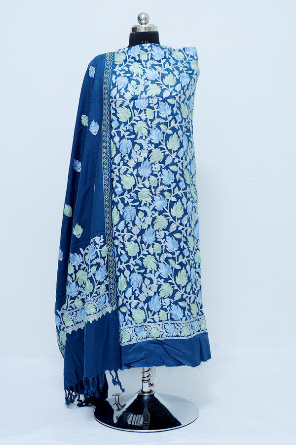 Blue colour salwar kameez - CraftKashmir