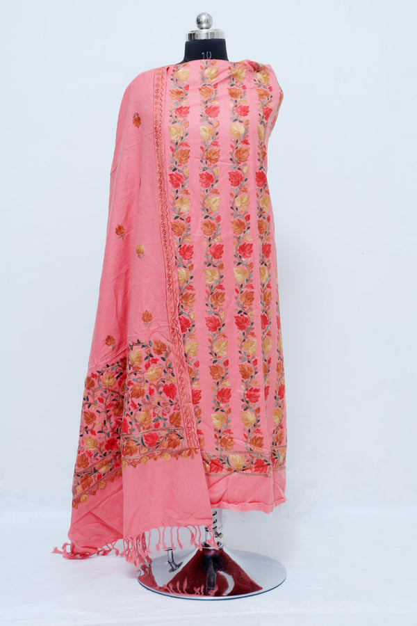 Peach colour salwar kameez - CraftKashmir