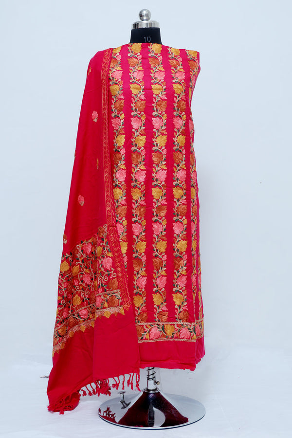 Maroon colour salwar kameez - CraftKashmir