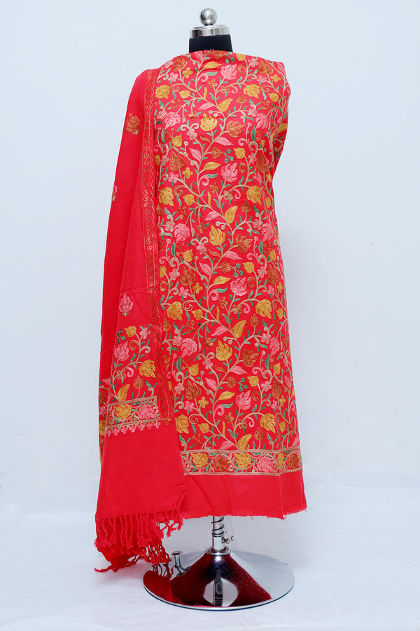 Red colour salwar kameez - CraftKashmir