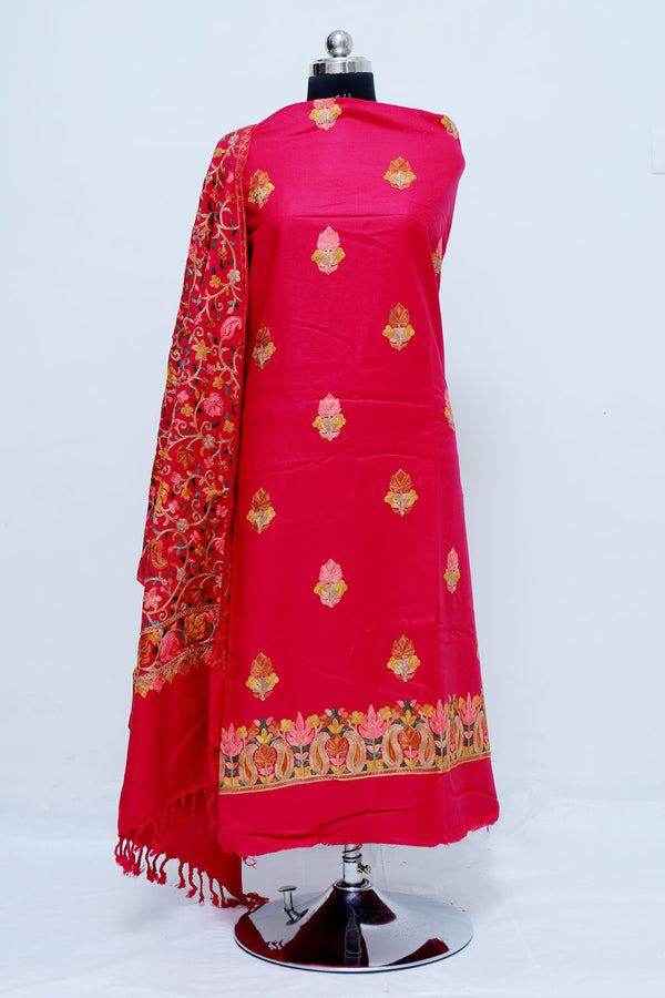 Maroon colour salwar kameez - CraftKashmir