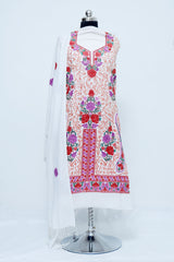 White colour salwar kameez - CraftKashmir