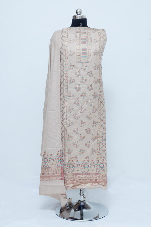 Cream colour salwar kameez - CraftKashmir