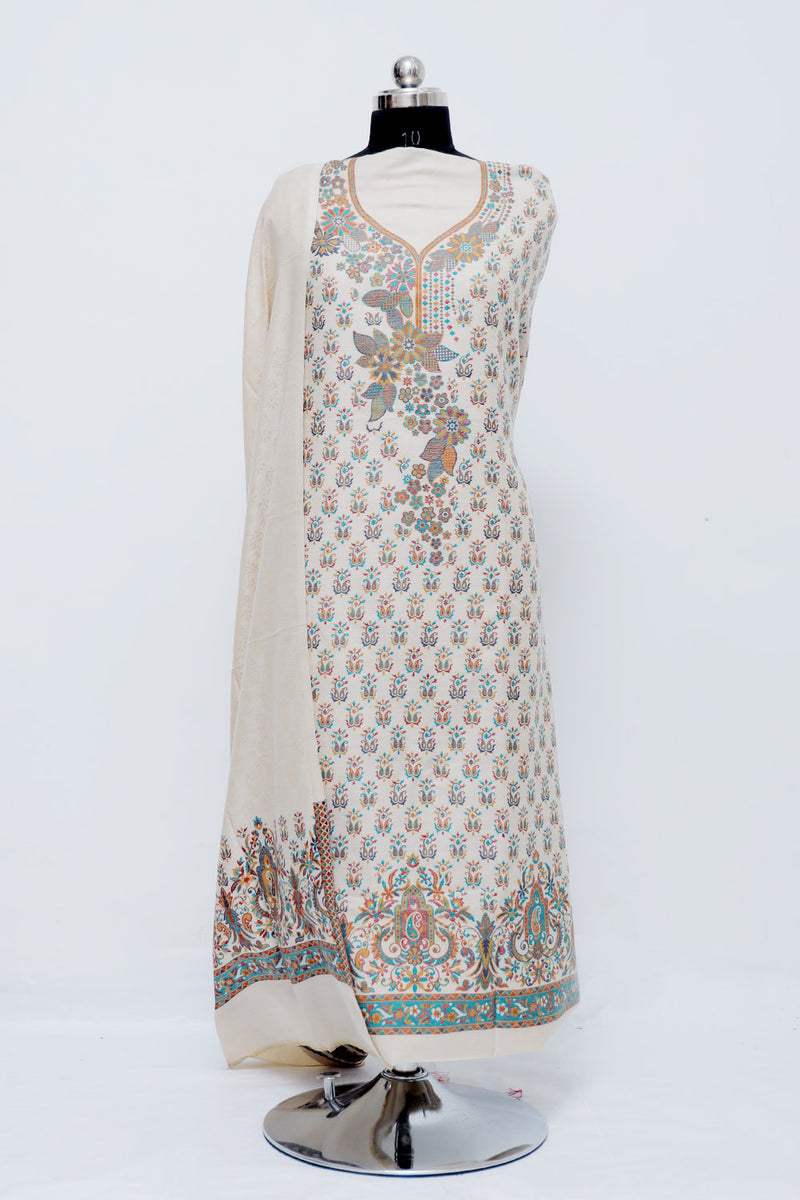 Beige colour salwar kameez - CraftKashmir