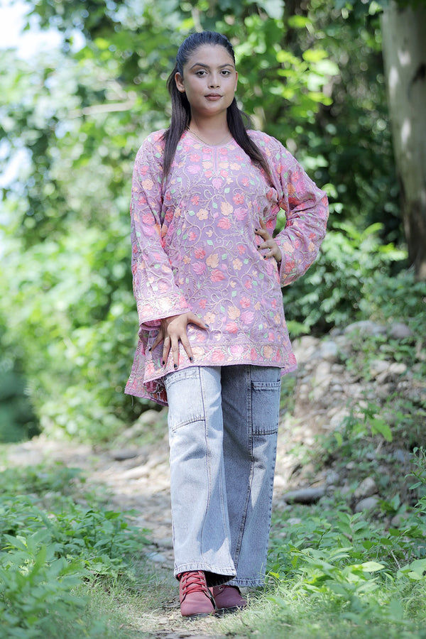 Pink colour kurti - CraftKashmir