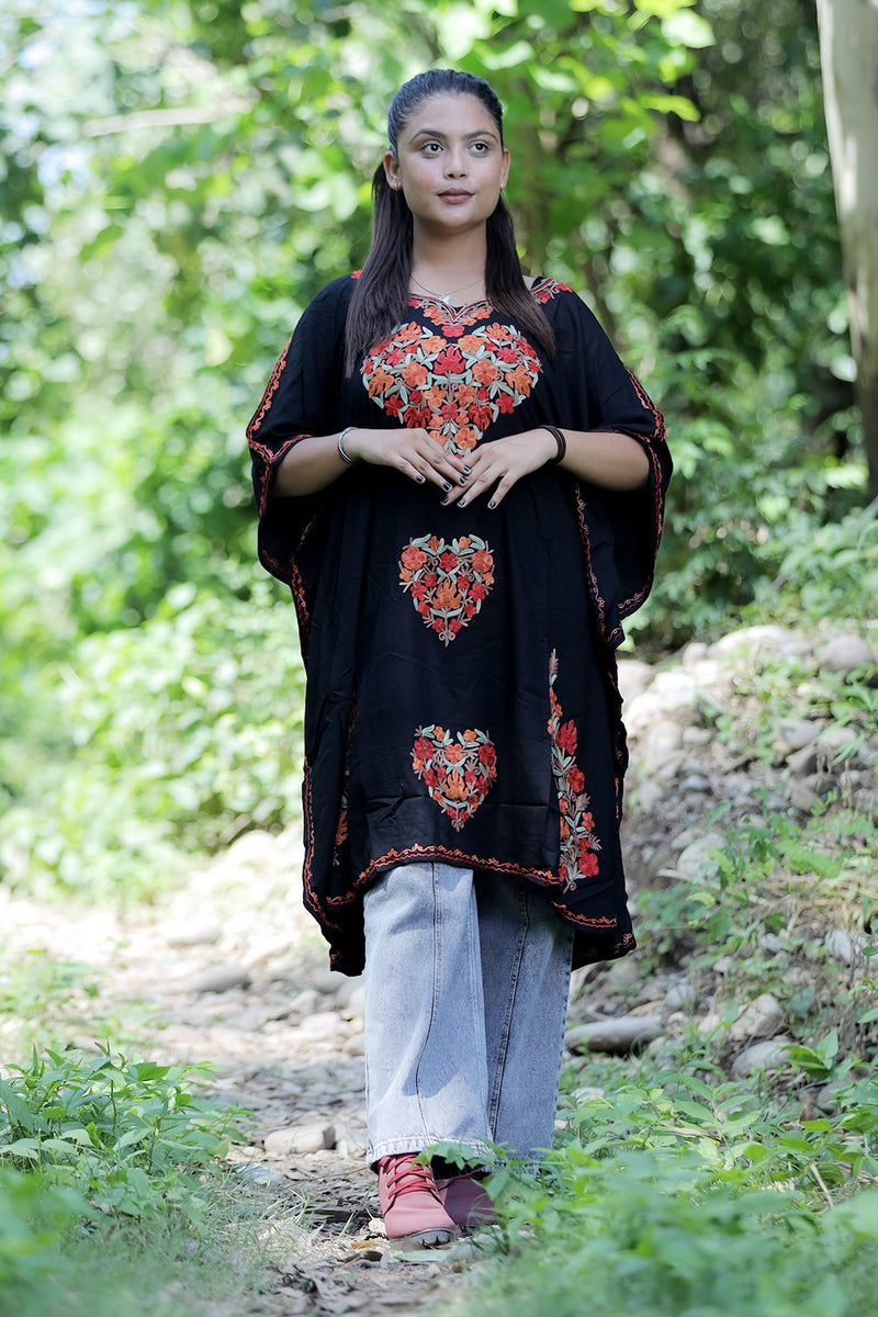 Black colour kaftan - CraftKashmir