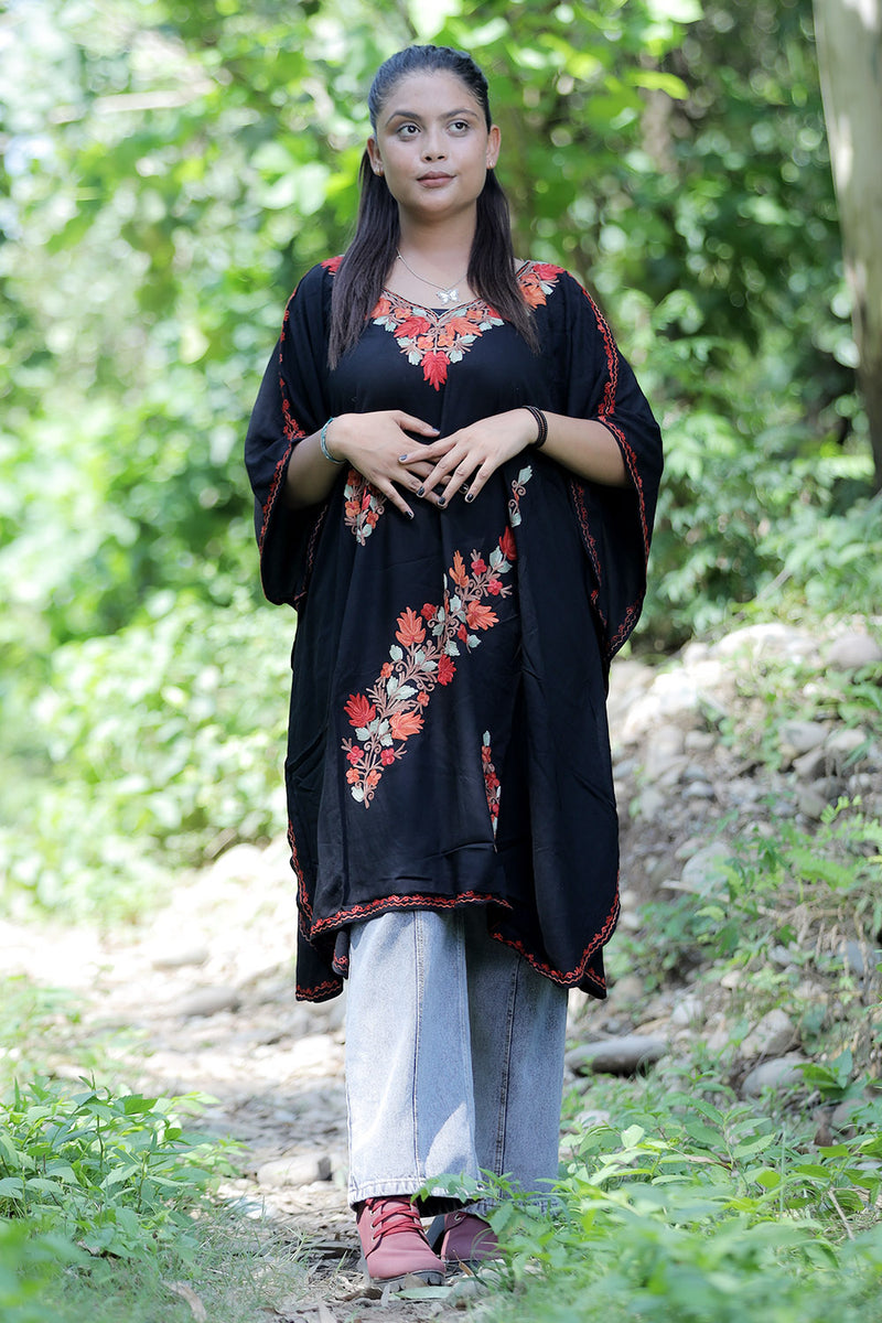 Black colour kaftan - CraftKashmir