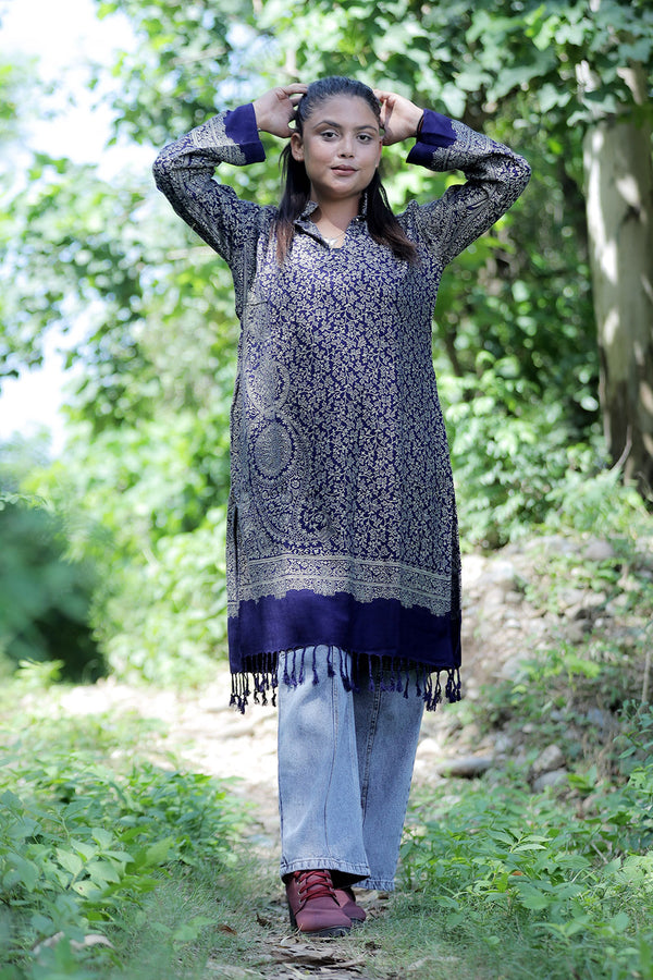 Blue colour kurti - CraftKashmir