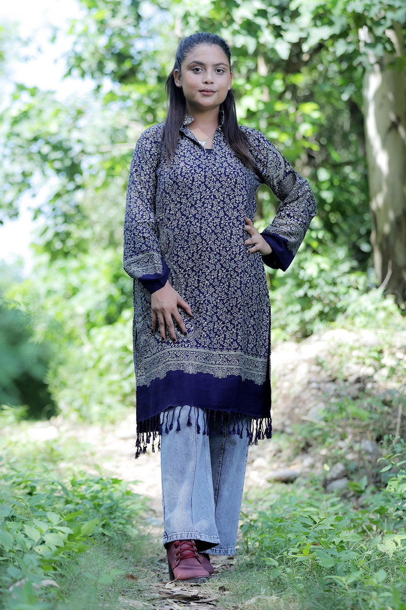 Blue colour kurti - CraftKashmir