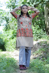 Beige colour kurti - CraftKashmir