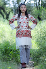 White colour kurti - CraftKashmir