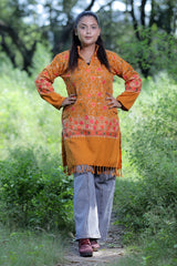 Mustard colour kurti - CraftKashmir