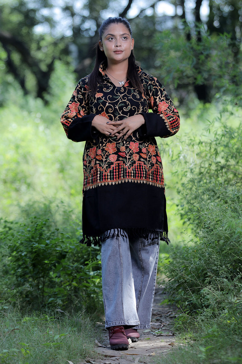 Black colour kurti - CraftKashmir