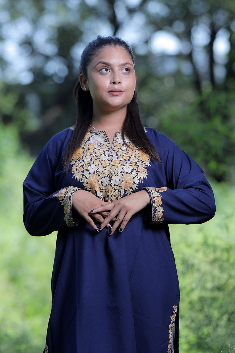 Blue colour kurti - CraftKashmir