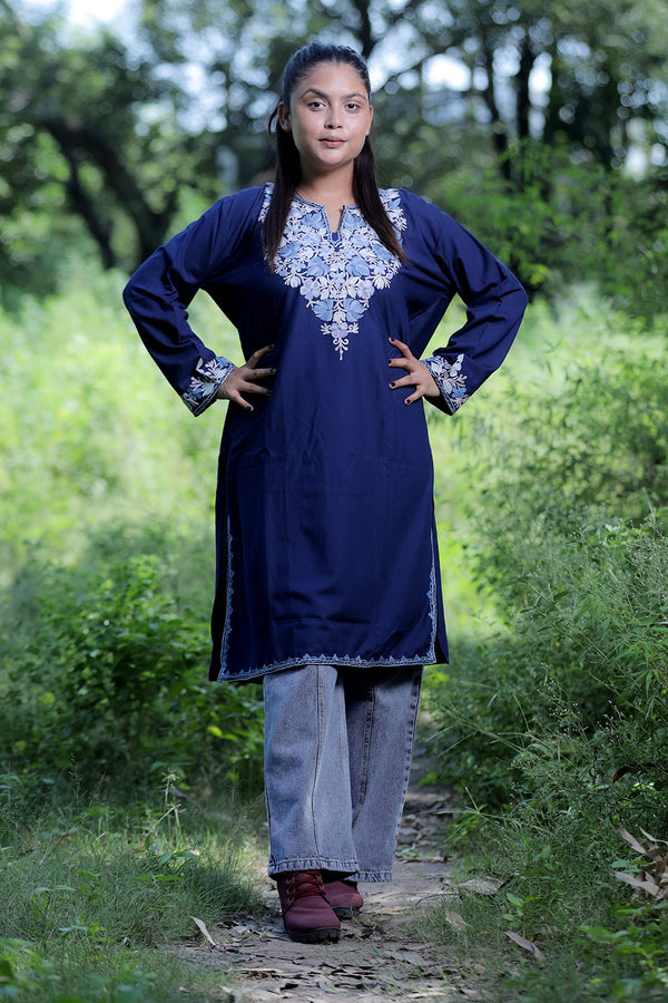 Blue colour kurti - CraftKashmir