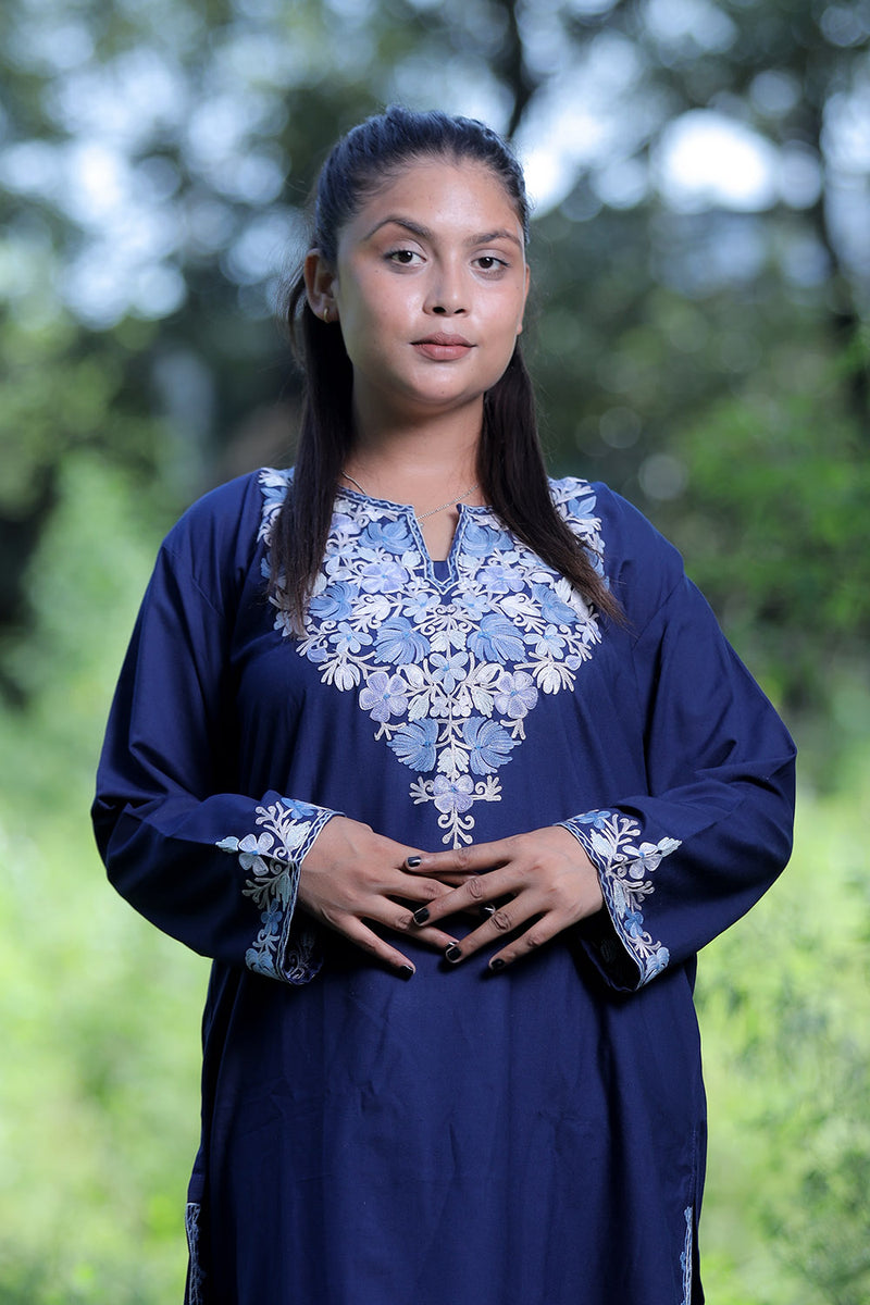 Blue colour kurti - CraftKashmir