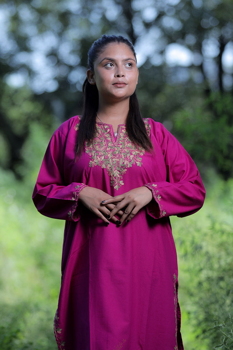 Wine colour kurti