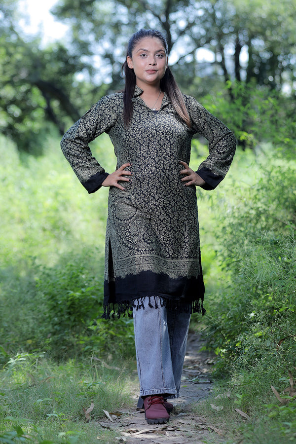 Black colour kurti - CraftKashmir