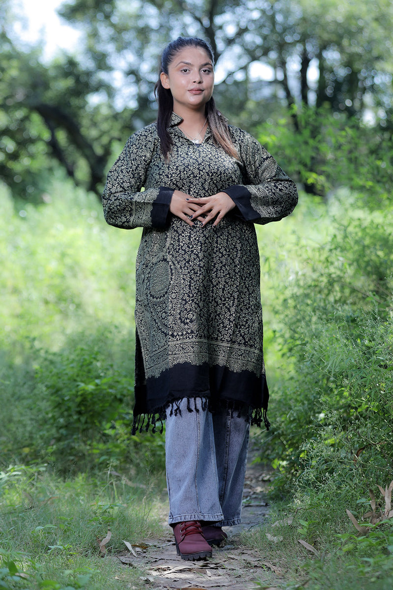 Black colour kurti - CraftKashmir