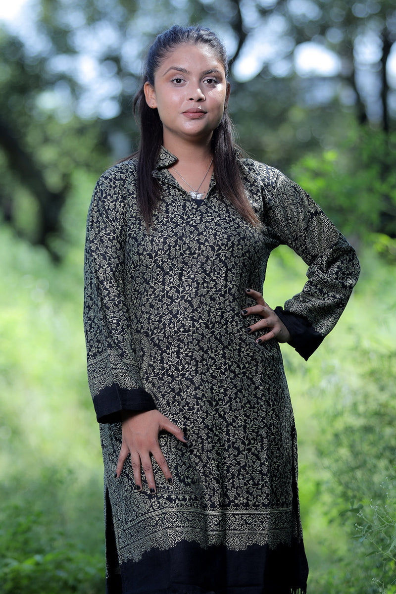 Black colour kurti - CraftKashmir