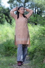 Beige colour kurti - CraftKashmir