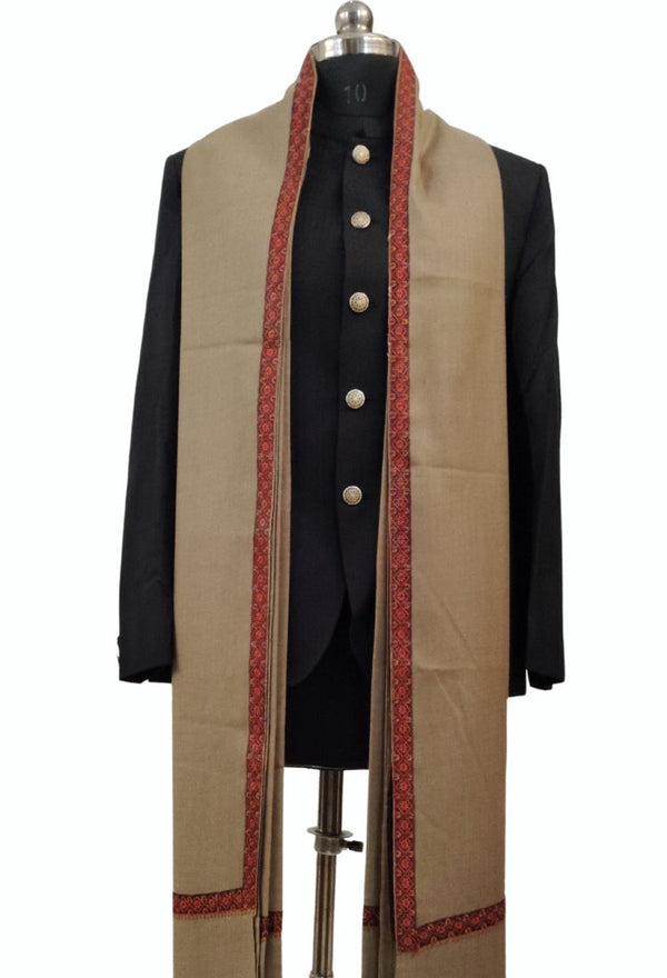 Brown colour Shawl With Embroidery