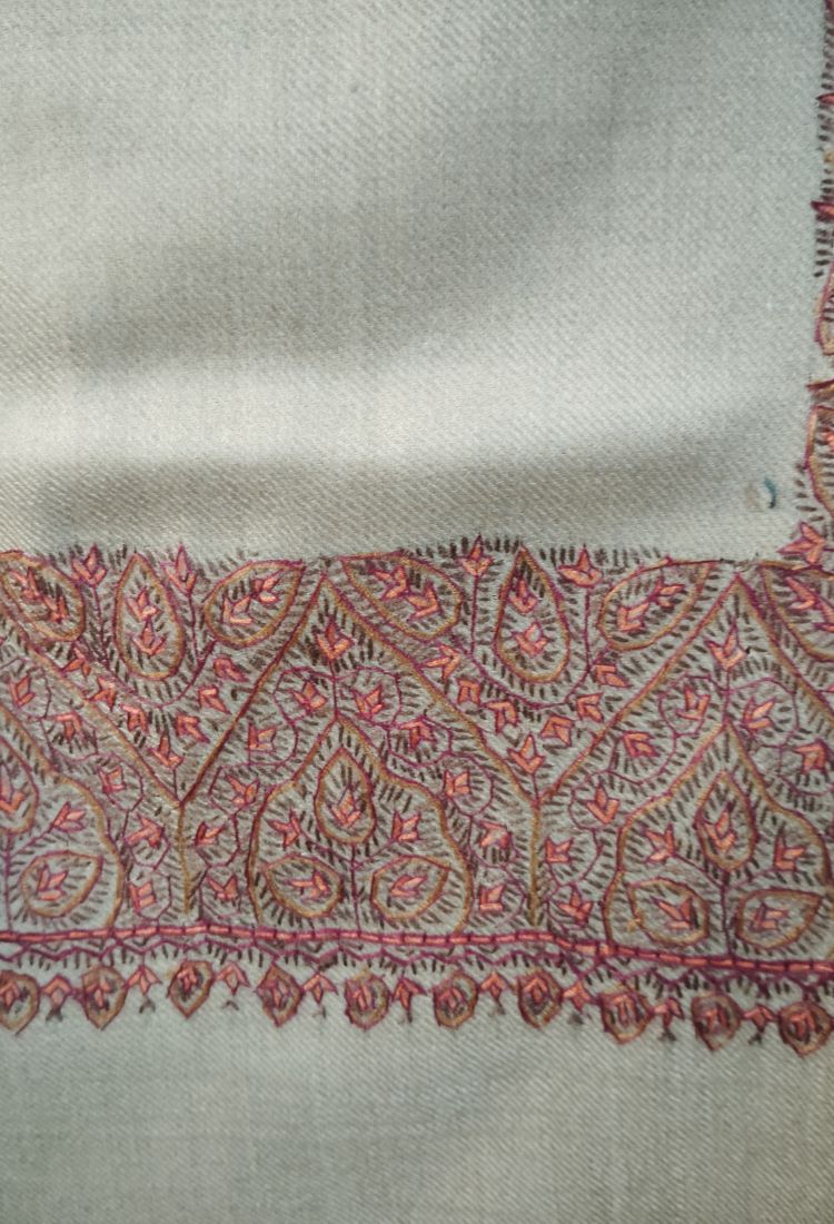 Brown Colour Mens Embroidery Shawl