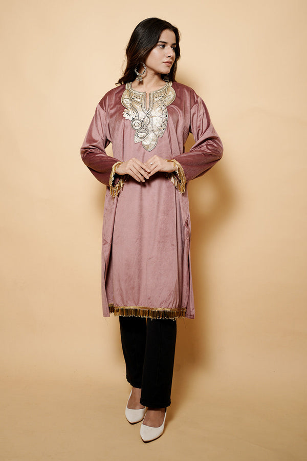 Pink Colour Kashmiri Pheran CraftKashmir