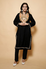 Black Colour Kashmiri Aari Work Kurti CraftKashmir