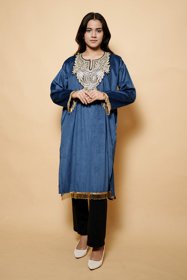 Blue Colour Kashmiri Pheran CraftKashmir