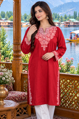 Red colour kurti CraftKashmir